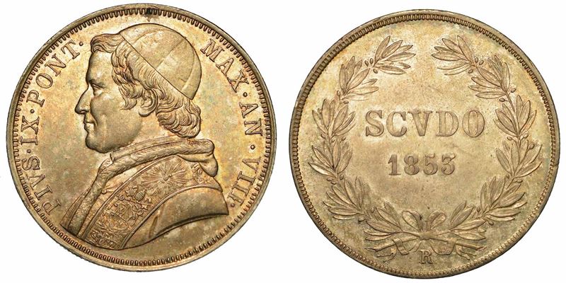 PIO IX (GIOVANNI MARIA MASTAI FERRETTI), 1846-1878. Scudo 1853/A. VIII. Roma.  - Asta Numismatica - I - Cambi Casa d'Aste