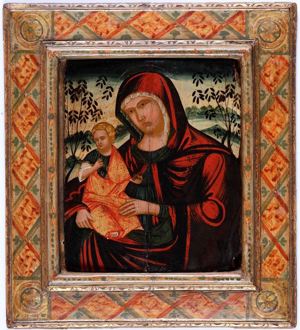 Scuola veneto cretese del XVI secolo Madonna con Bambino