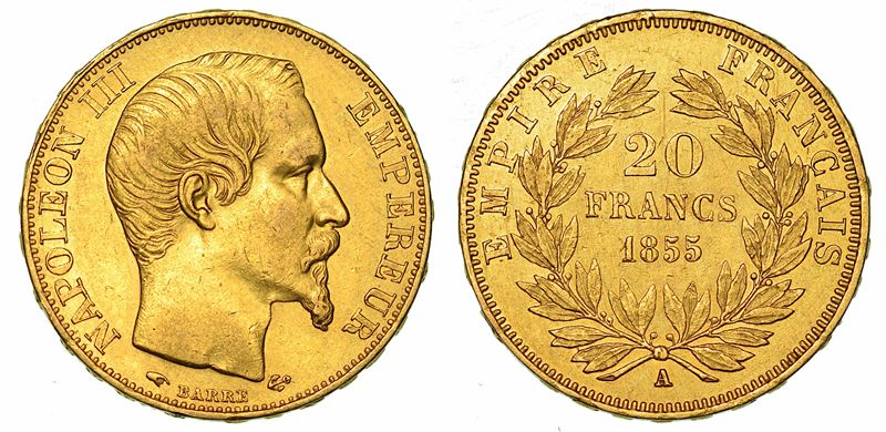 FRANCIA. NAPOLEON III, 1852-1870. 20 Francs 1855. Parigi.  - Asta Numismatica - I - Cambi Casa d'Aste