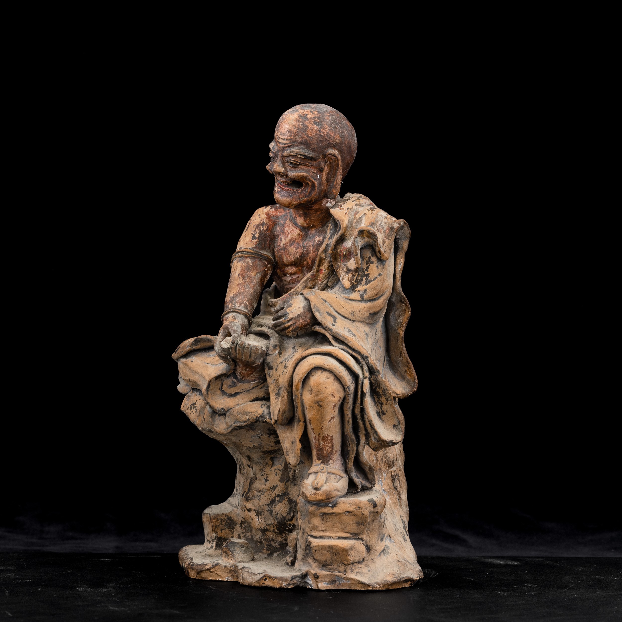 Saggio in terracotta, parzialmente dipinto, Cina, Dinastia Qing (XIX secolo)