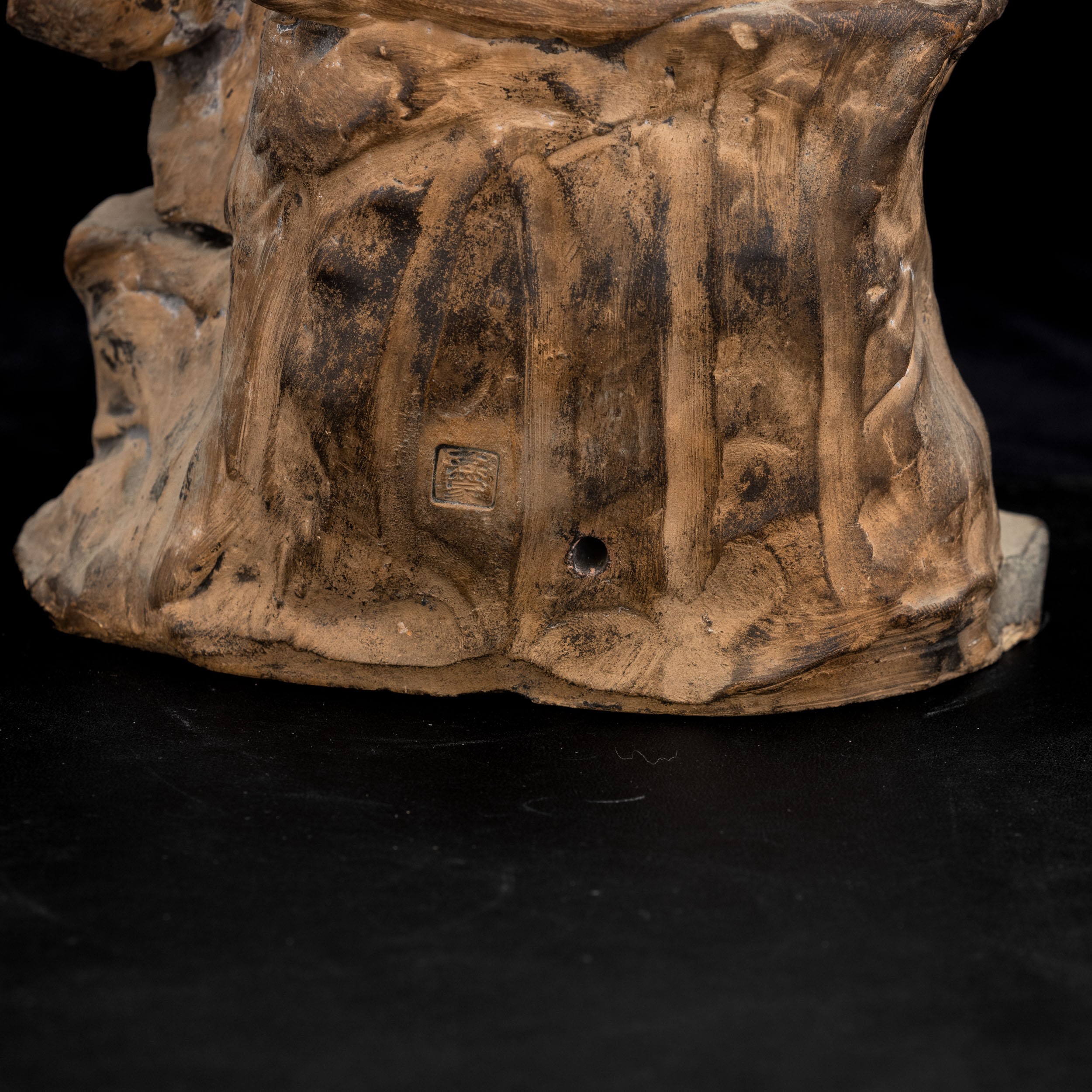 Saggio in terracotta, parzialmente dipinto, Cina, Dinastia Qing (XIX secolo)