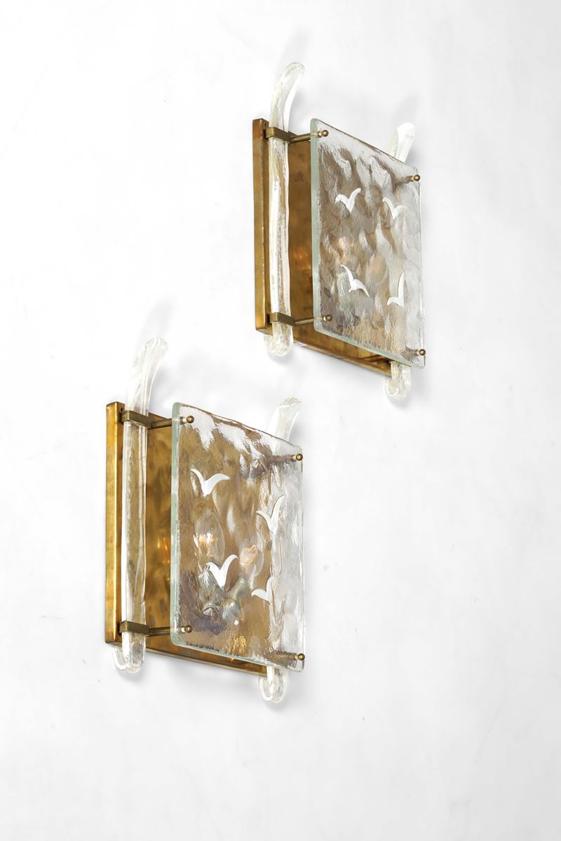 Murano : Due lampade a parete  - Asta Arredi del '900 - Cambi Casa d'Aste