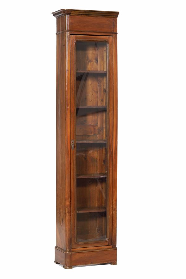 Libreria da angolo in legno. XIX secolo