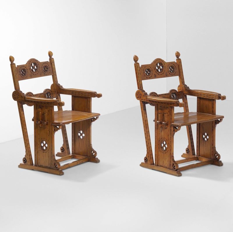 Ettore Zaccari : Due poltrone  - Auction 20th century furniture - Cambi Casa d'Aste