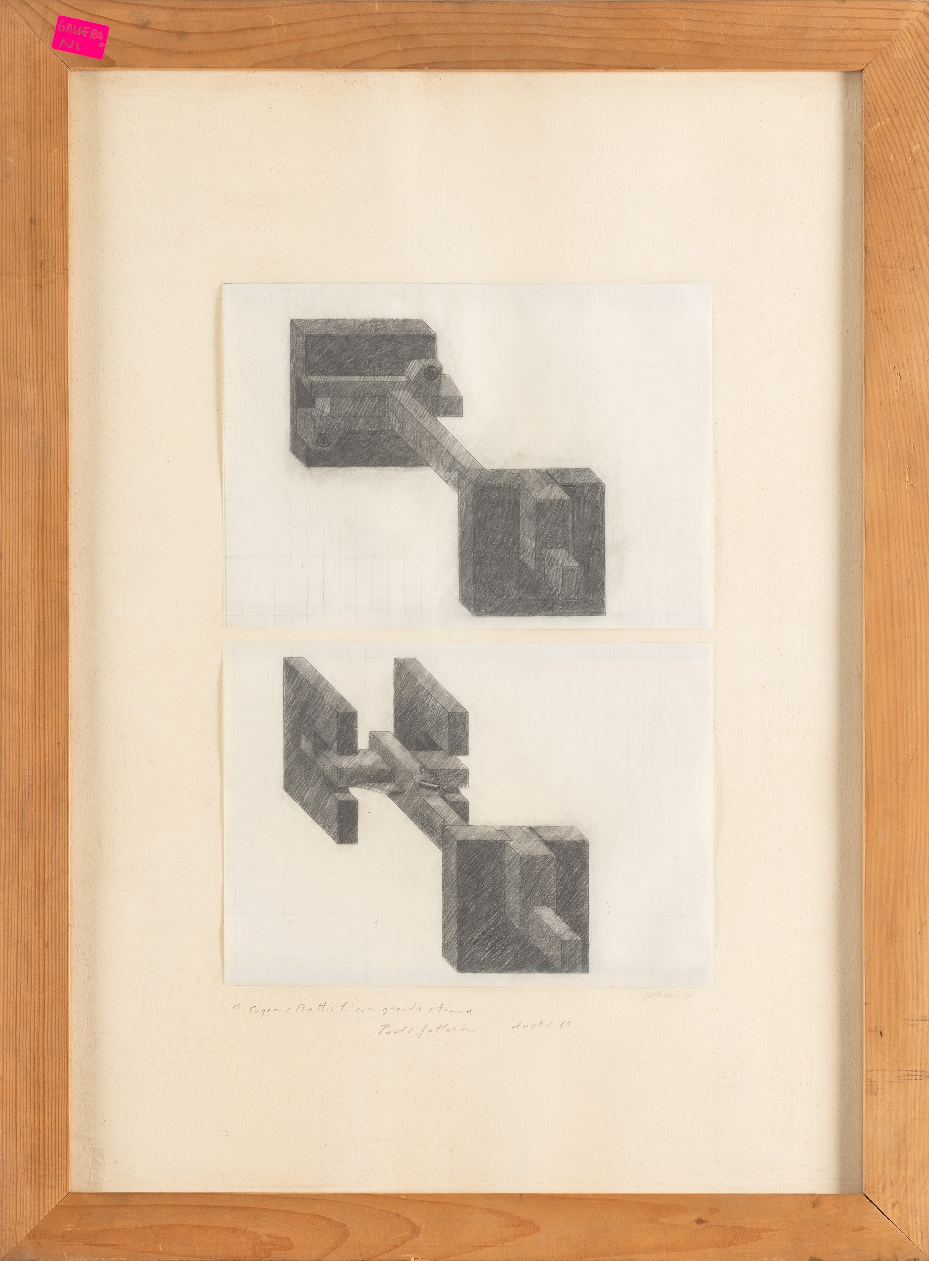 Paolo Gallerani - Senza titolo (tecnica mista su carta), 1977