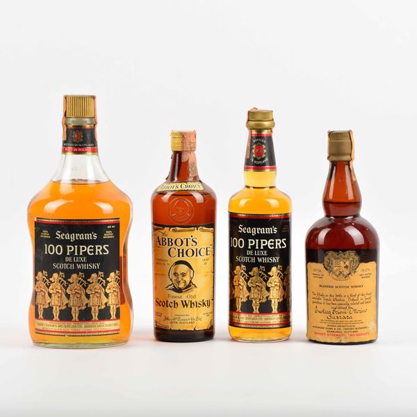 Seagram's 100 Pipers, Abbot's Choice, Slaintheva, Scotch Whisky