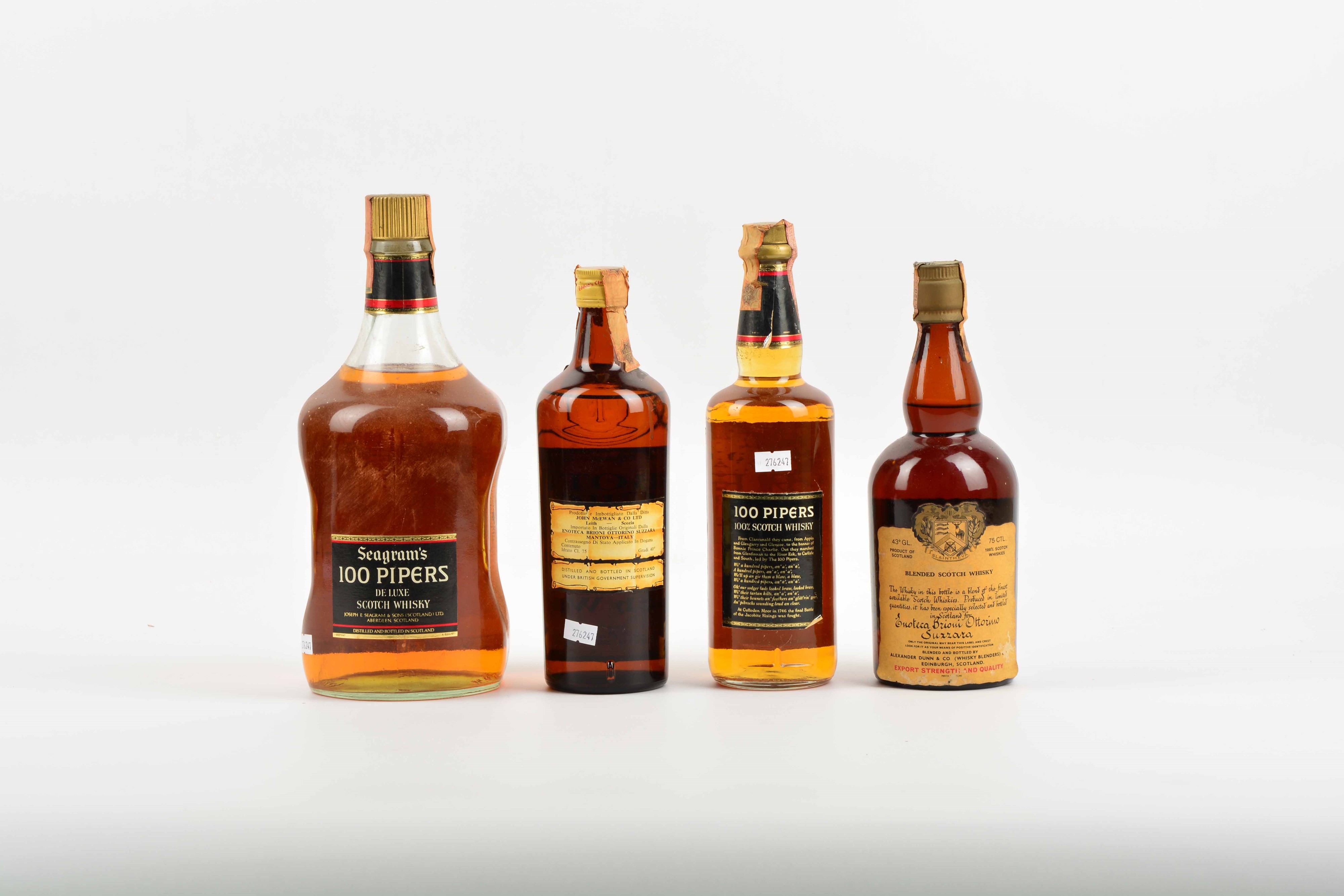 Seagram's 100 Pipers, Abbot's Choice, Slaintheva, Scotch Whisky