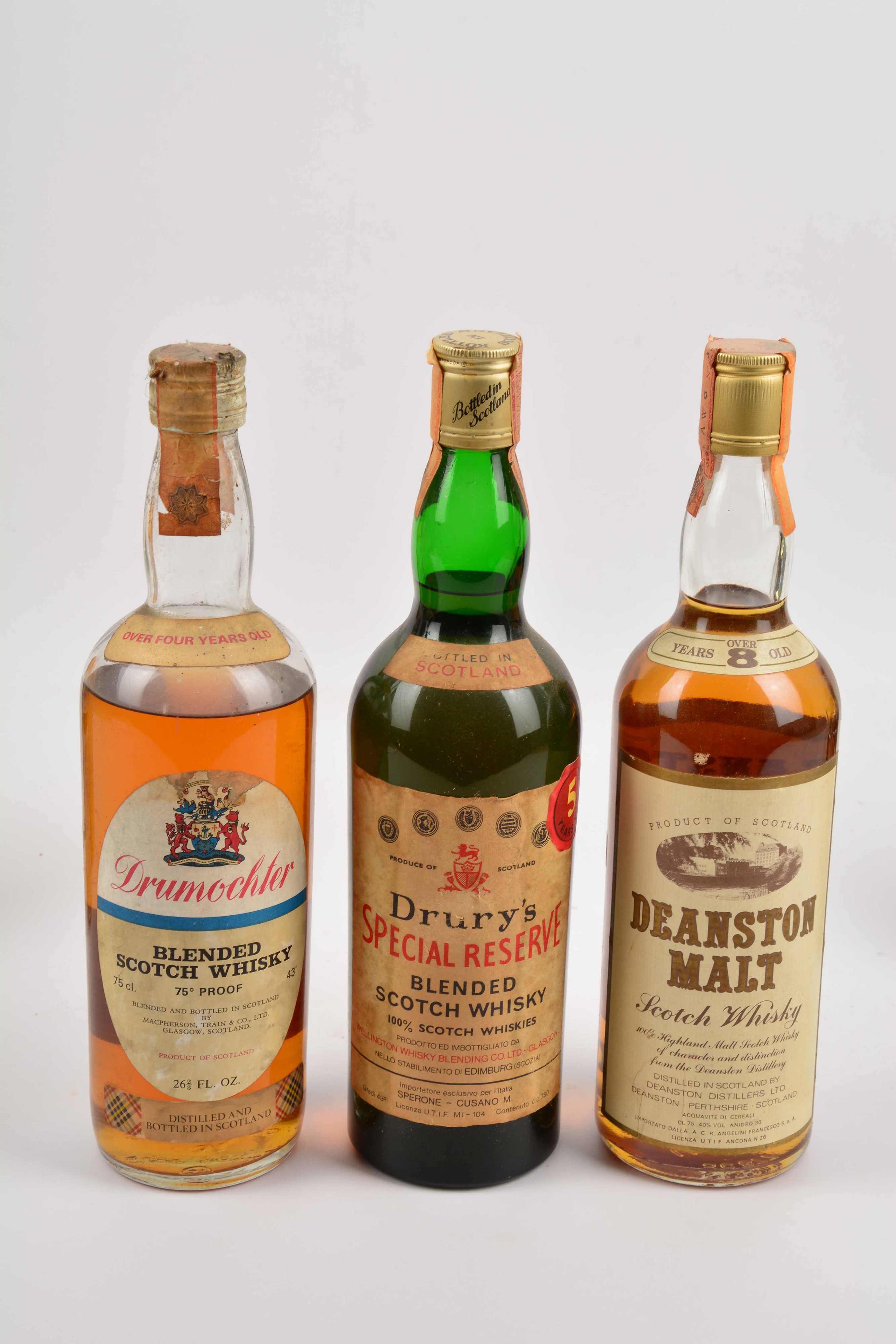 Dunfife, Dewar's, Deanston, Drury's, Drumochler, Desmond Duff, Scotch Whisky