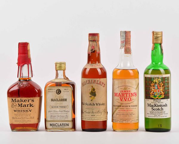 Maclarem, Mackinlay's, James Martin's, Mackintosh, Scotch Whisky, Bourbon Maker’s Mark