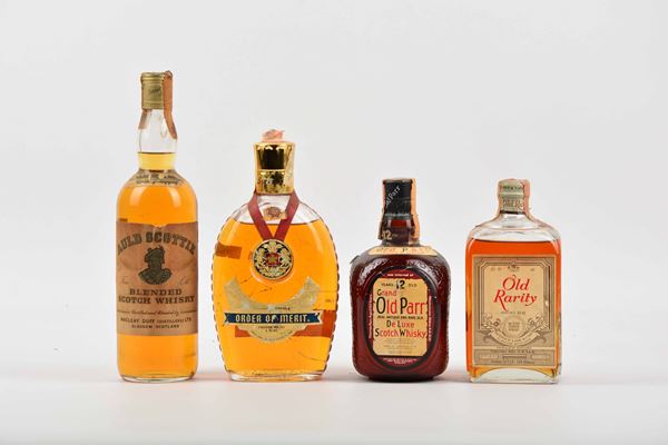 Auld Scottie, Order of Merit, Old Parr, Old Rarity, Scotch Whisky