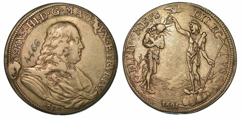 FIRENZE. COSIMO III DE' MEDICI, 1670-1723. Piastra 1681.  - Auction Numismatics - I - Cambi Casa d'Aste