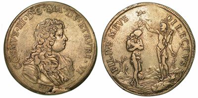 Firenze. Cosimo III De' Medici, 1670-1723. Piastra 1676.