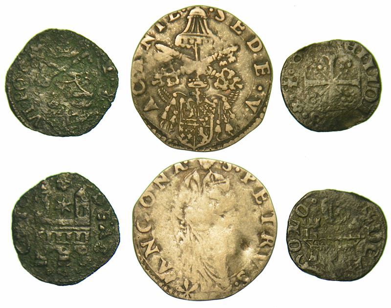 ANCONA E ASCOLI. Lotto di tre monete.  - Asta Numismatica - I - Cambi Casa d'Aste