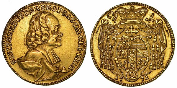 AUSTRIA. SIGISMUND VON SCHRATTENBACH, 1753-1771. 2 Dukaten 1771. Salisburgo.