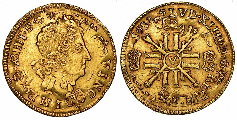 FRANCIA. LOUIS XIV, 1643-1715. 1/2 Louis d'or 1693 (tipo con otto L). Troyes.  - Asta Numismatica - I - Cambi Casa d'Aste