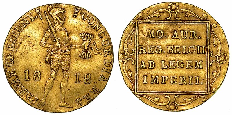 PAESI BASSI. WILLIAM I, 1815-1840. Ducat 1818. Utrecht.  - Asta Numismatica - I - Cambi Casa d'Aste