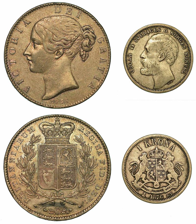 STATI VARI (REGNO UNITO E SVEZIA). Lotto di due monete.  - Asta Numismatica - I - Cambi Casa d'Aste