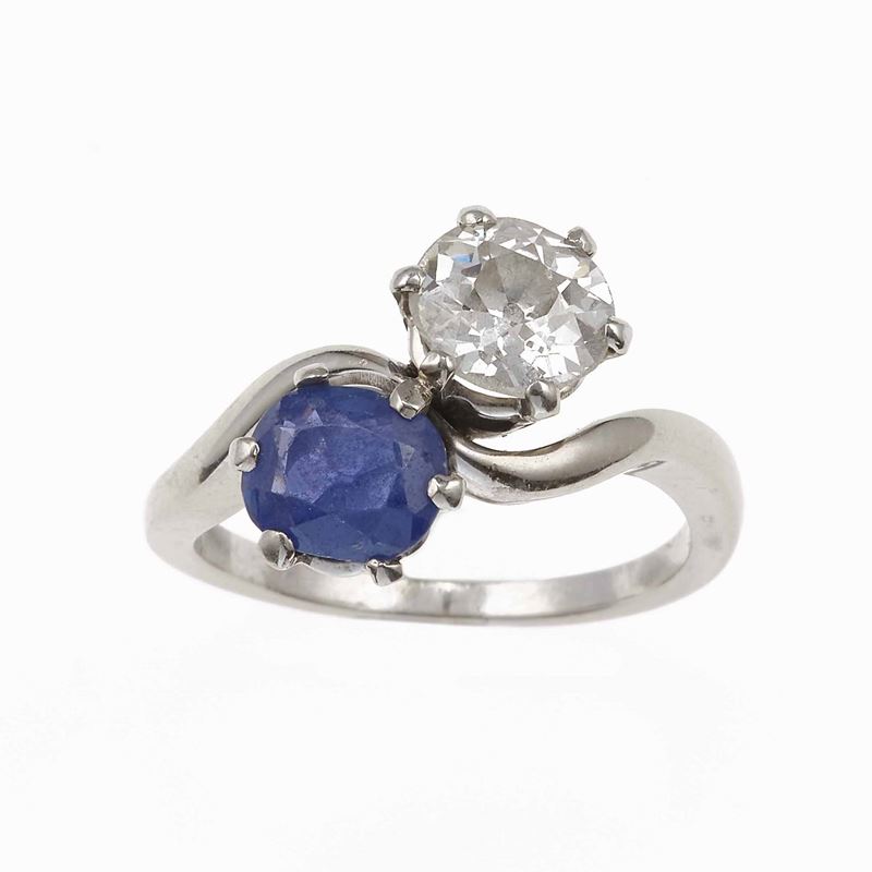 Diamond and sapphire ring  - Auction Jewels - Cambi Casa d'Aste