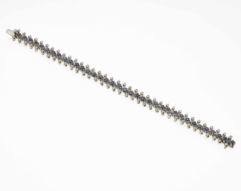 Sapphire and diamond bracelet  - Auction Vintage Jewellery - Cambi Casa d'Aste
