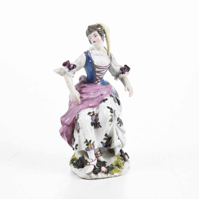 Figurinameissen, 1750 Circa (porcellana).decorazione Probabilmente XIX Secolo.