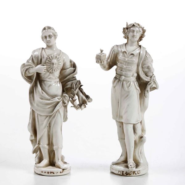 Coppia di figurine. Probabilmente veneto, fine XVIII inizio XX secolo