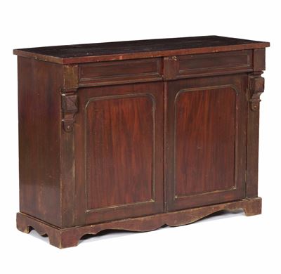 Credenza Vittoriana in Mogano a Due Ante