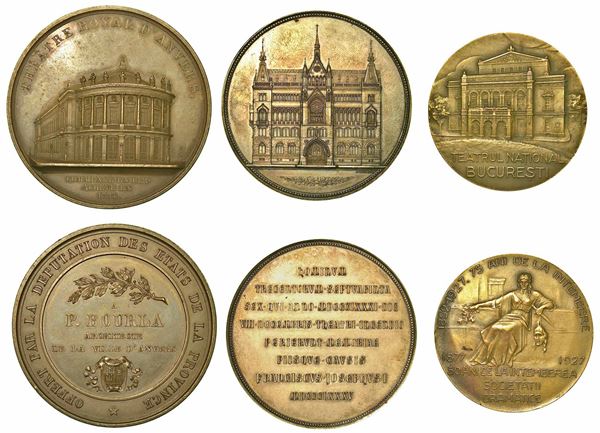 TEATRO. Lotto di sette medaglie.