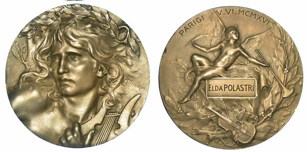 ELDA POLASTRI. Medaglia in argento 1916. Parigi.
