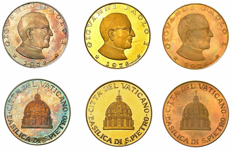GIOVANNI PAOLO I (ALBINO LUCIANI), 26 agosto-28 settembre 1978. Trittico per l'elevazione al trono pontificio 1978.  - Auction Numismatics - I - Cambi Casa d'Aste