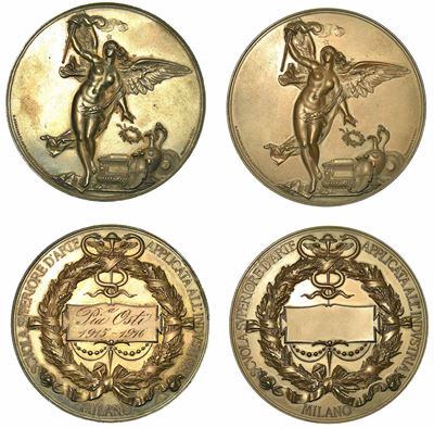 Milano. Scuola Superiore D'arte Applicata All'industria. Dittico in Argento e Bronzo 1884.