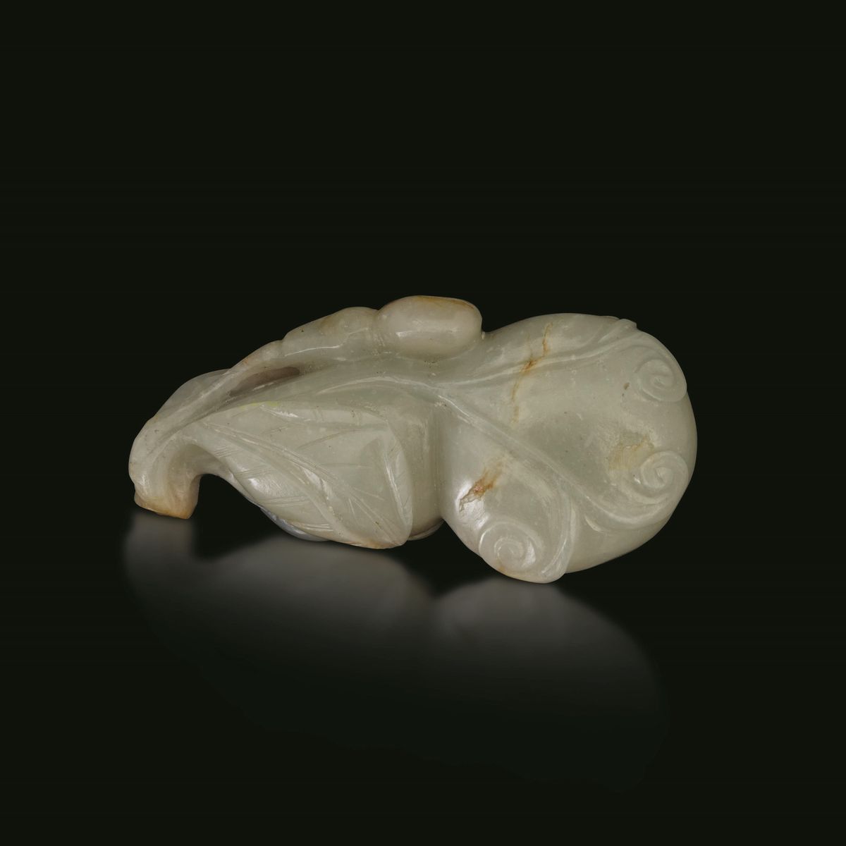 Piccolo Gruppo a Foggia di Doppia Zucca in Giada e Russet, Cina, Dinastia Ming, XVII Secolo
