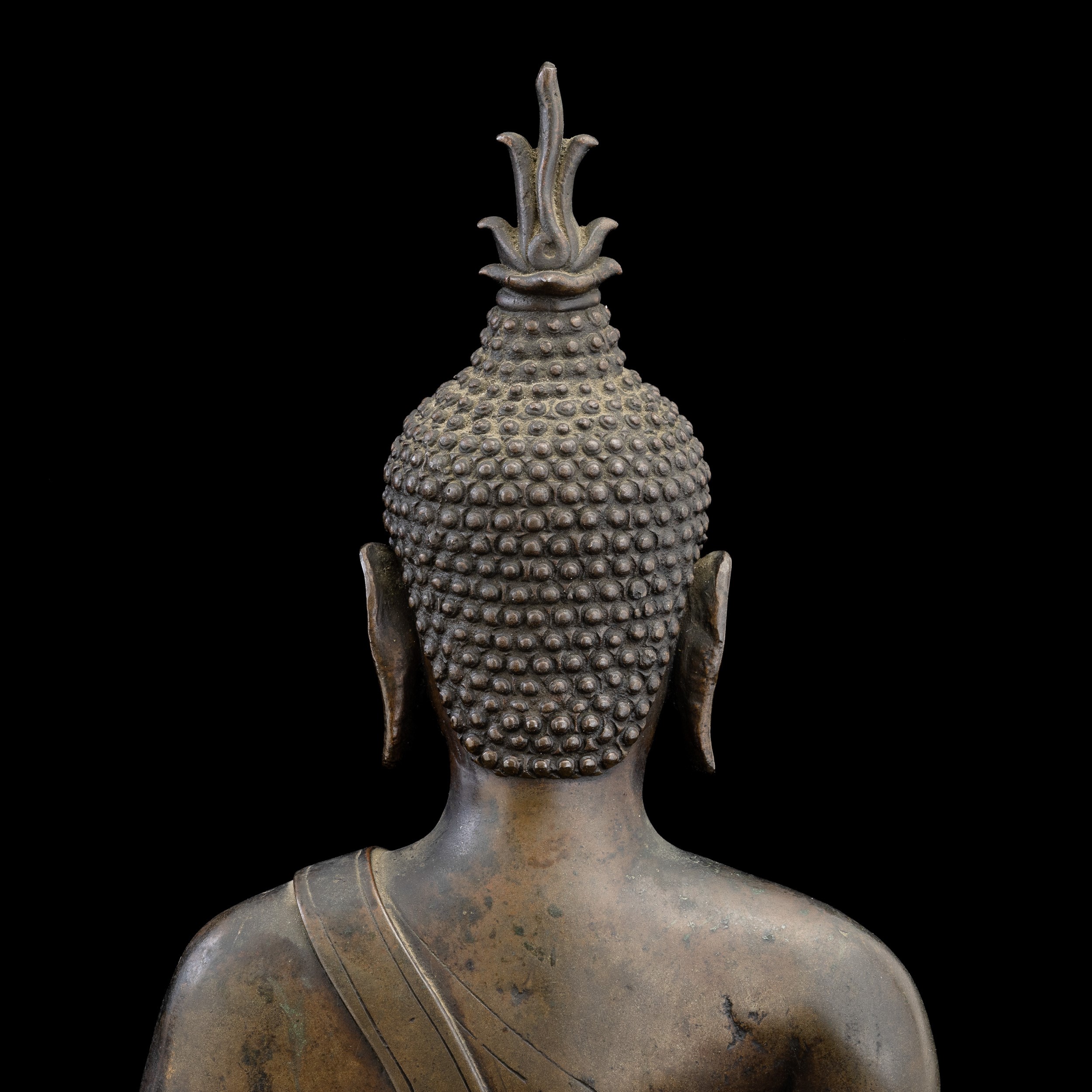 Figura di Buddha Sakyamuni in Bronzo, Thailandia, Ayutthaya, XVIII Secolo