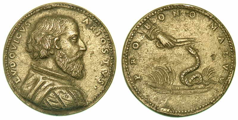 FERRARA. LUDOVICO ARIOSTO, 1474-1533. Medaglia in bronzo.  - Asta Numismatica - I - Cambi Casa d'Aste