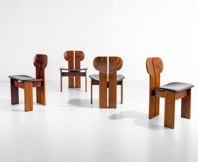 Afra e Tobia Scarpa : Quattro sedie mod. Africa della serie Artona  - Auction Design Properties - Cambi Casa d'Aste