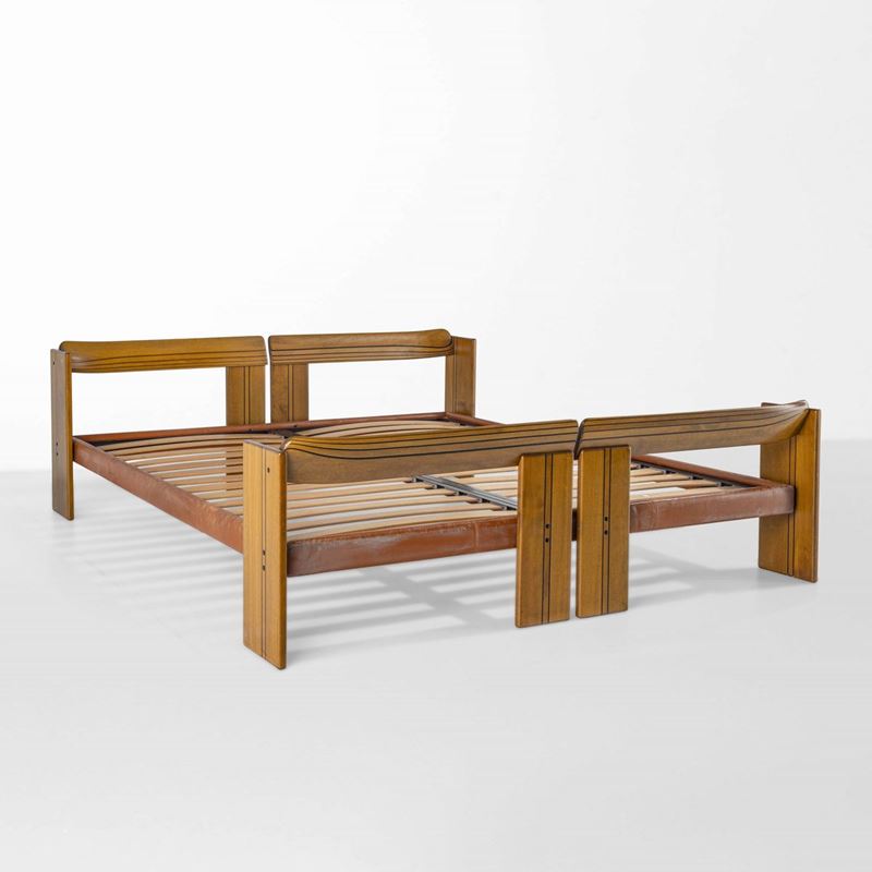 Afra e Tobia Scarpa : Letto matrimoniale della serie Artona  - Auction Design - Cambi Casa d'Aste