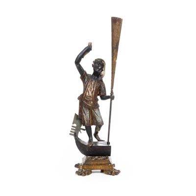 Gondoliere, scultura in legno laccato, Venezia, XIX secolo