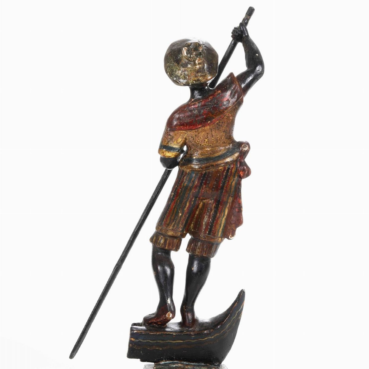 Moretto Gondoliere in Legno Laccato, Venezia XIX Secolo