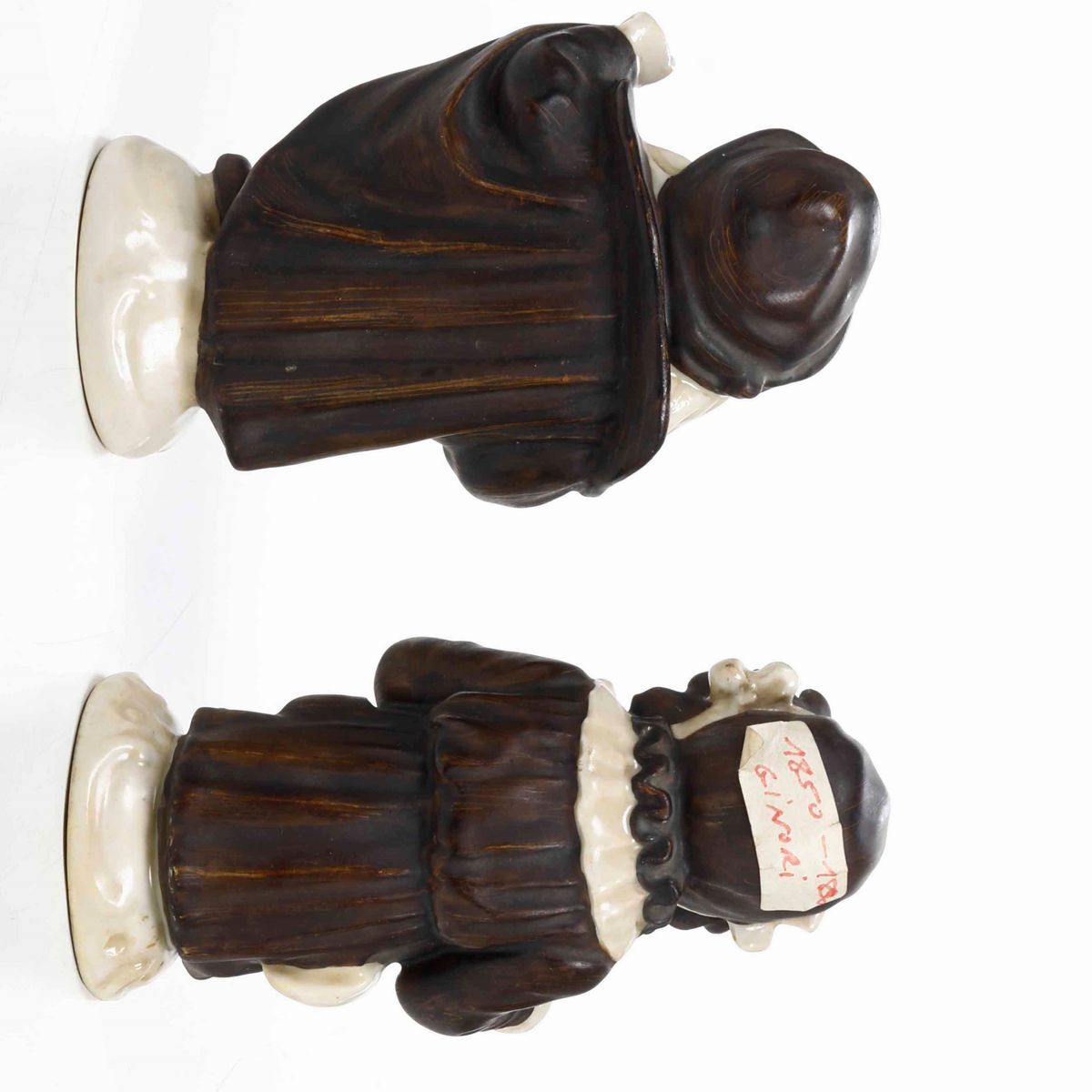 Coppia di Figurine Caricaturali.doccia, Manifattura Ginori, Seconda Metà del XIX Secolo.