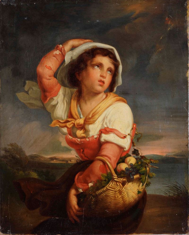 Giovanbattista Greuse Figura femminile  - olio su tela - Auction 19th Century Paintings - Cambi Casa d'Aste