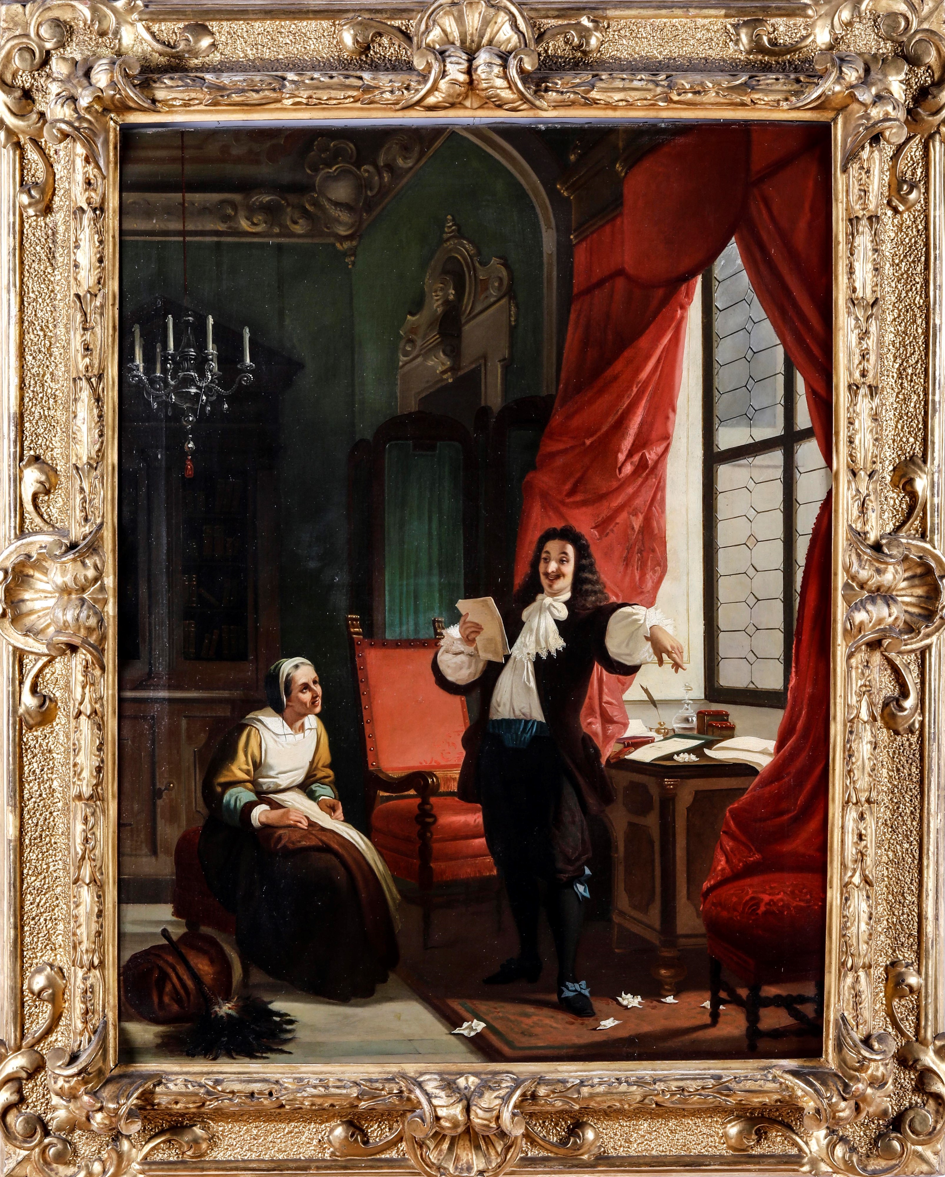 Annibale Gatti - Molière declama i versi, olio su tela