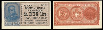 Regno D'italia. Umberto i di Savoia, 1878-1900. Buono di Cassa da 2 Lire 22/02/1894.