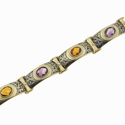Bracciale con Quarzi Colorati e Smalti