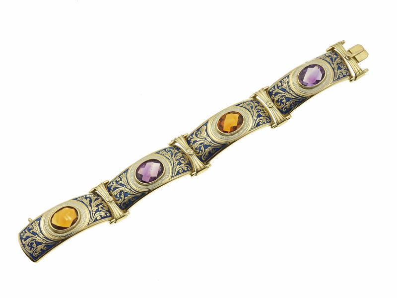 Quartz and enamel bracelet  - Auction Jewels - Cambi Casa d'Aste