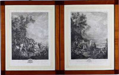 Jacques-philippe le Bas Due Incisioni sul Tema della Caccia.. Parigi 1745
