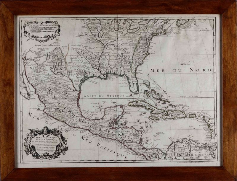 Guillaume del'isle Carte du Mexique et de la Floride... a Paris chez l'Auteur 1703 (1745)  - Auction Prints, Views and Maps - Cambi Casa d'Aste