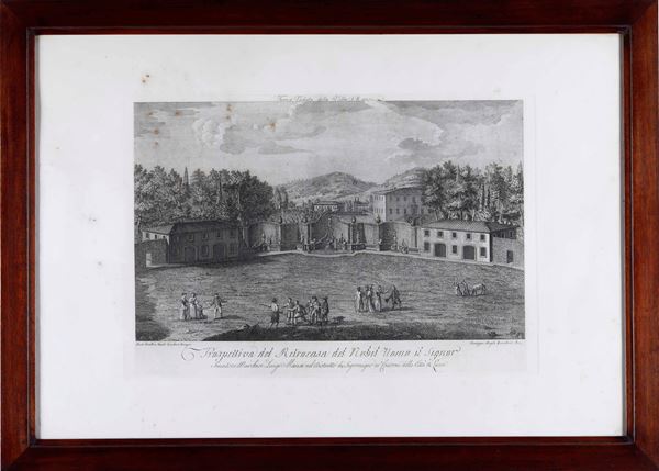 Lucchese Giuseppe Angeli Terza veduta della Villa Mansi. Prospettiva del retro casa del nobil uomo il signor senatore marchese Luigi Mansi... Lucca fine sec. XVIII