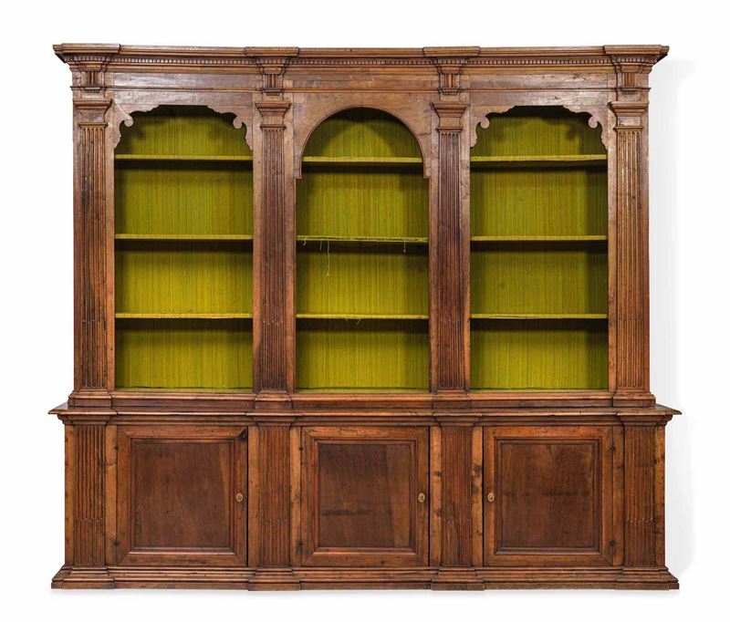 Grande libreria a doppio corpo con alzata a giorno. XIX secolo  - Auction Italian Mansions - Cambi Casa d'Aste