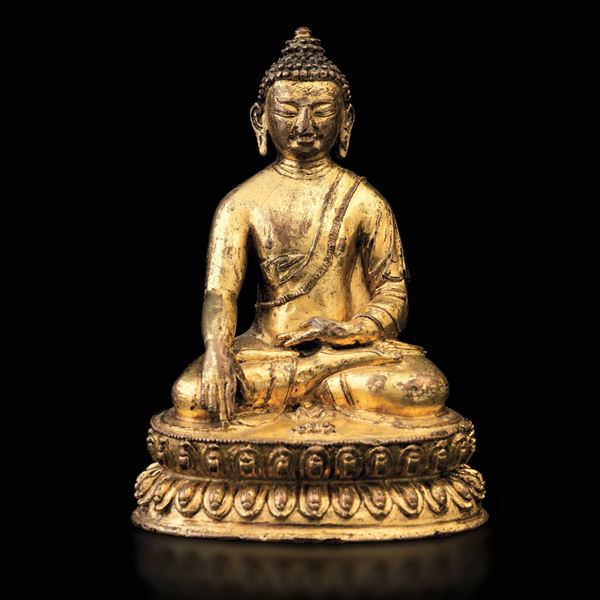 A gilt copper Buddha Sakyamuni, China