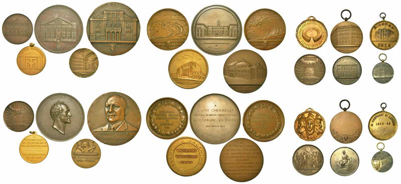 TEATRI ITALIANI. Lotto di sedici medaglie.  - Asta Numismatica - I - Cambi Casa d'Aste