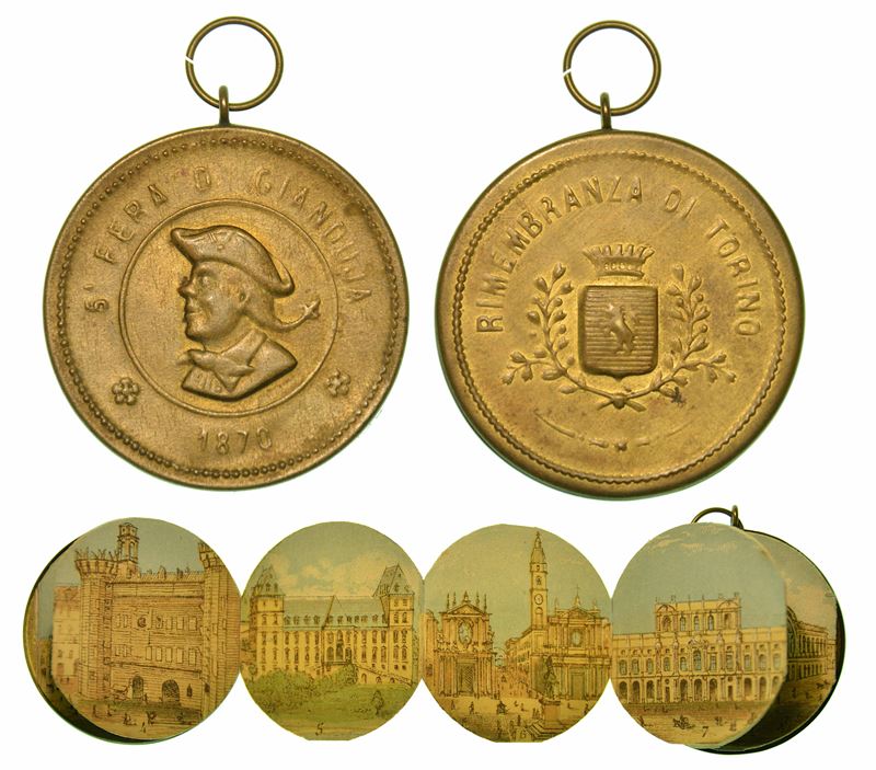 CITTÀ DI TORINO, 1870. Medaglia-souvenir in bronzo. Per la V Fiera di Gianduia.  - Asta Numismatica - I - Cambi Casa d'Aste